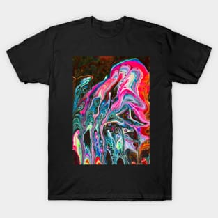 Momma & Baby Octopuses - Fluid Art T-Shirt